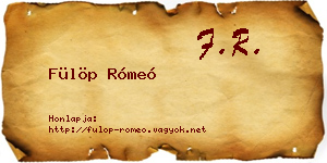 Fülöp Rómeó névjegykártya